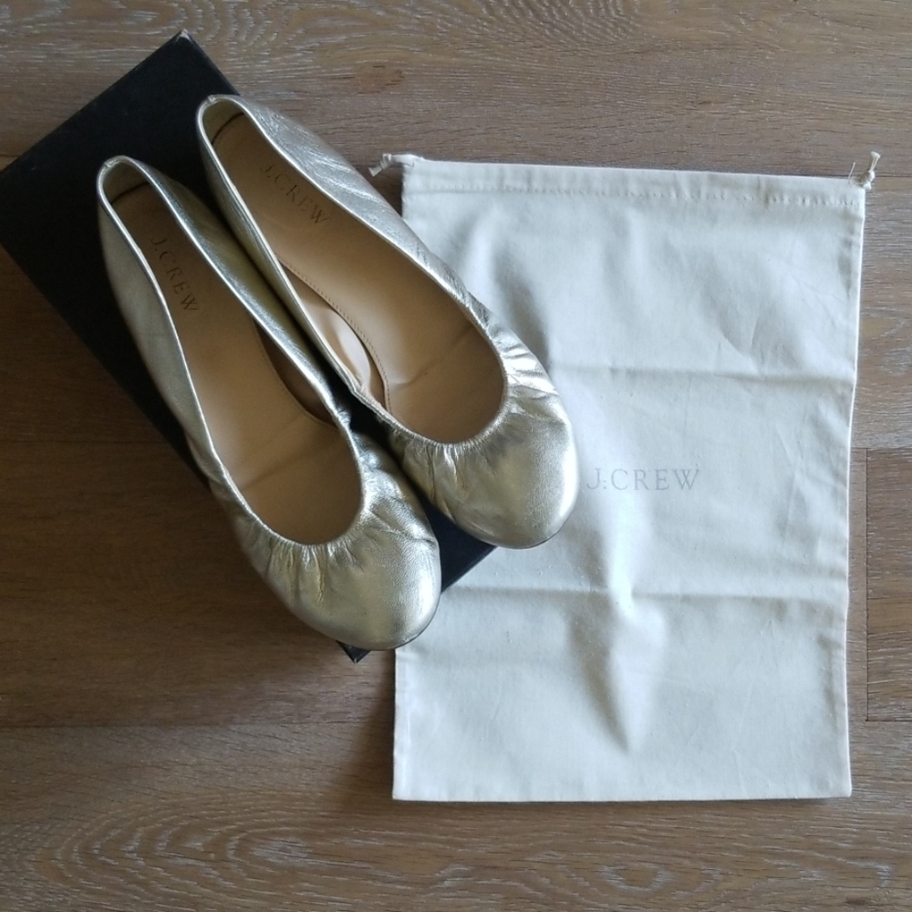 J. CREW Cece Metallic Ballet flats Size 9